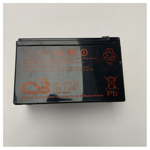 CSB Lead Battery GP1272/CSB 7-12 F2 12V 7Ah Faston 6.3mm