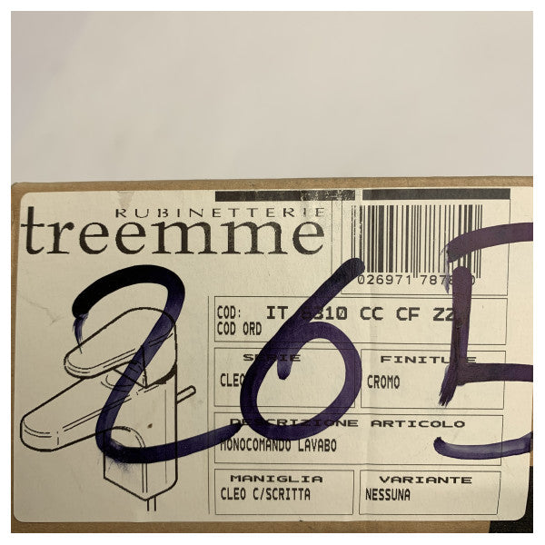 Змішувач для раковини Treemme IT 6310 CC CF 22 витончений дизайн хромоване покриття