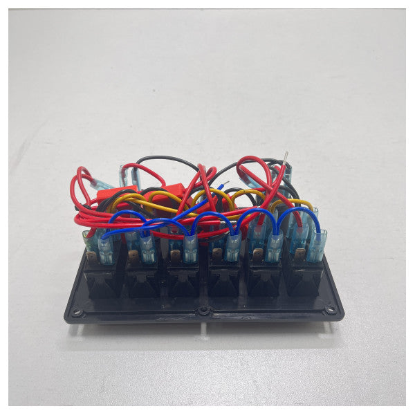 Allpa Deluxe 6-kytkimen 12 V:n merenkulun ohjauspaneeli, jossa on integroitu jännitenäyttö veneisiin - 2814