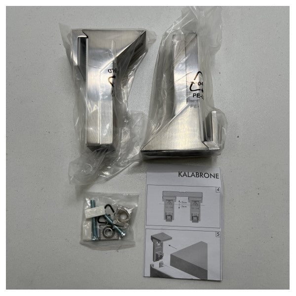 Hafele 284.09.280 hyllfäste för glas och trä i rostfritt stål