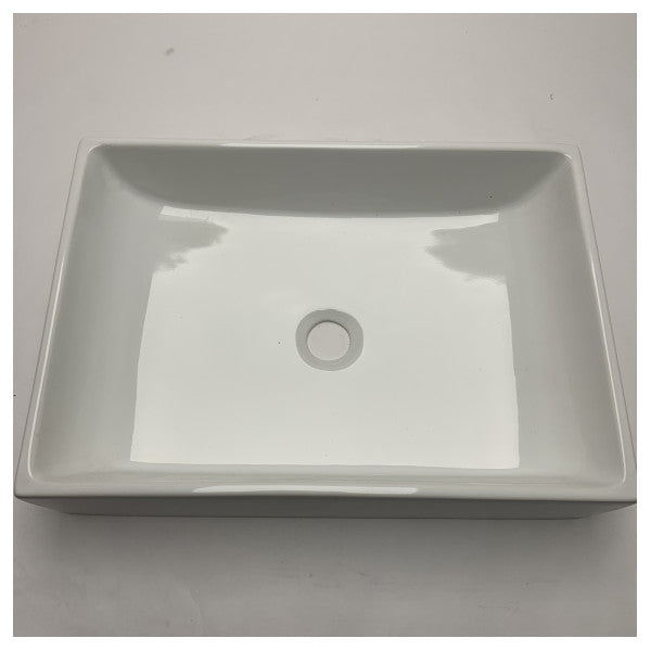 AET Italia Ceramic Rectangular Marine Washbasin 50cm White Glaze for Wet Areas