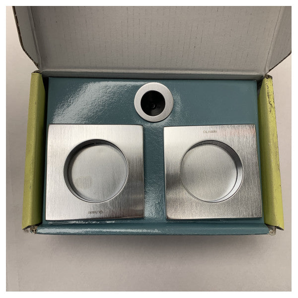 Olivari D129-CO Τετράγωνο χερούλι πόρτας σε σετ ματ χρώμιο