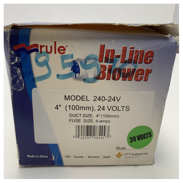 Regel 240-24V In-line vifte 100 mm hvit