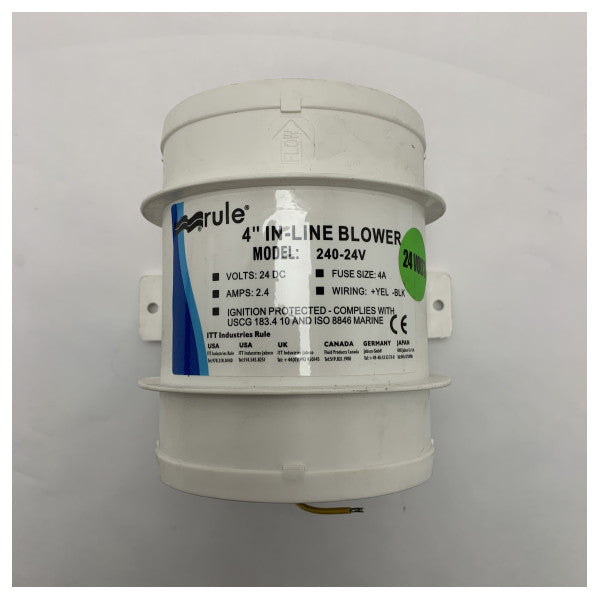 Regel 240-24V In-line vifte 100 mm hvit