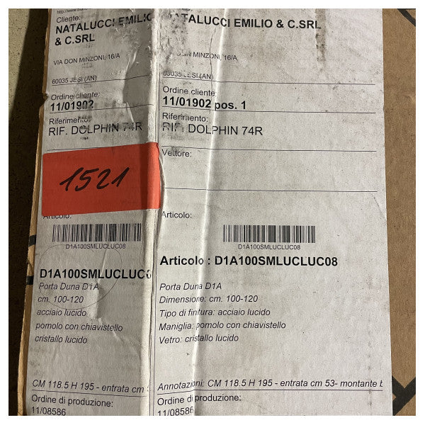 Bianchi & Fontana Marine Tür aus poliertem Edelstahl und Klarglas mit Schloss - Langlebige und elegante Schiffstür