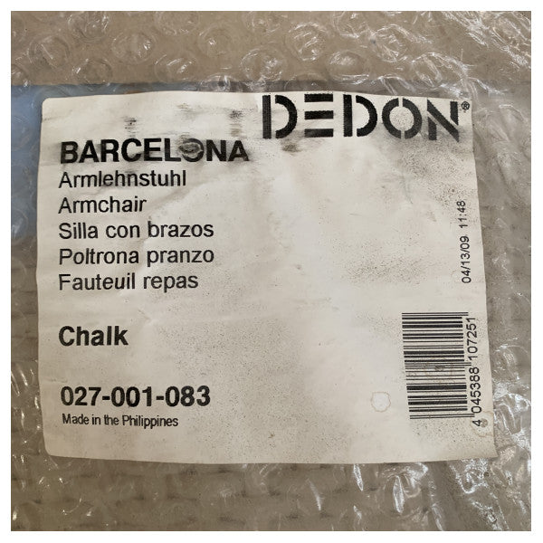 Плетений стілець Dedon Barcelona крейда - 027-001-083
