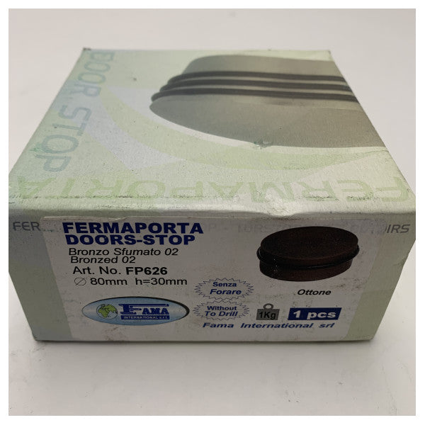 Fama dörrstoppare mässing bronsfinish - hållbar båtdörrstoppare utan borrning för saltvattenbeständighet