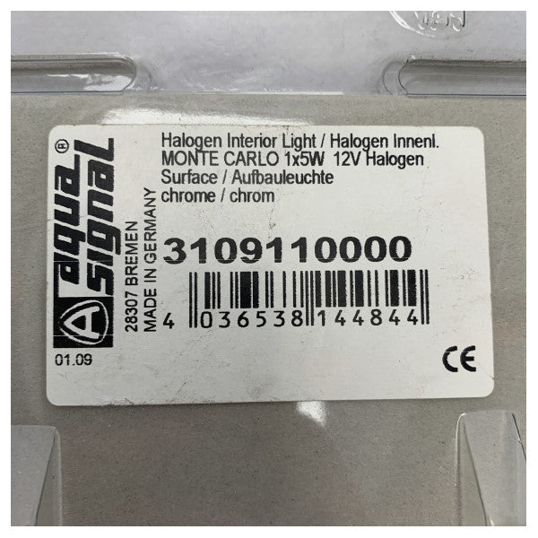 Luz interior cromada de halogéneo Aqua Signal Monte Carlo 5W 12V - 3109110000
