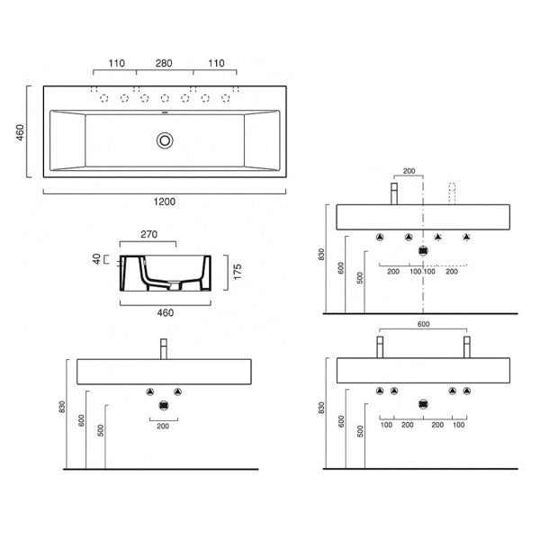Catalano 12VE Verso 120 Λευκό κεραμικό ναυτικό νιπτήρα - Ανθεκτικός & μοντέρνος ναυτικός νιπτήρας