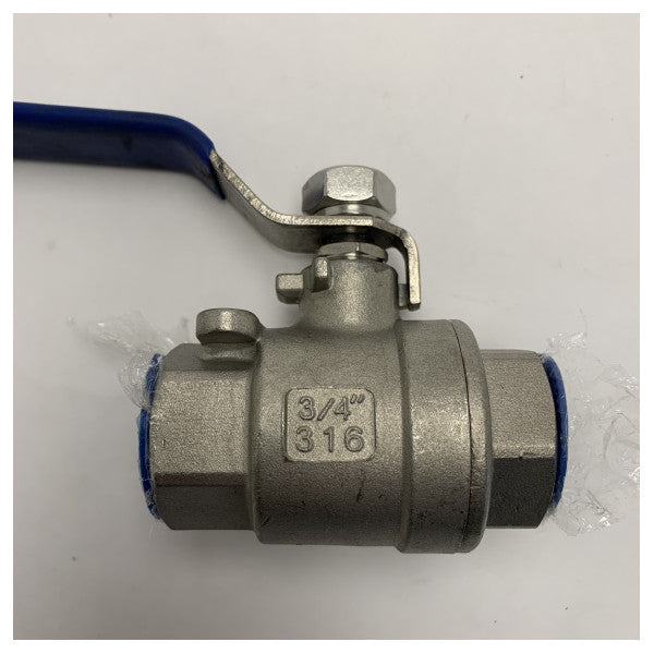 Vetus ステンレススチール製 3/4 インチ 51 mm ボールバルブ BV3/4 - 316-3/4