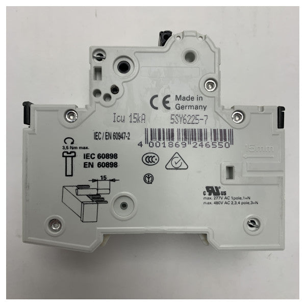 Siemens 5SY6225-7 automatisk elektrisk afbryder 2P 25A 2TE