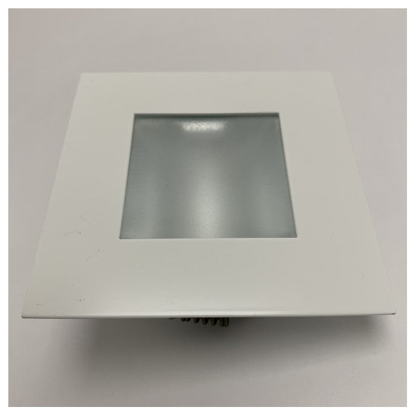 BCM 3259 / 0C.A бял квадратен прожектор от неръждаема стомана 12/24V