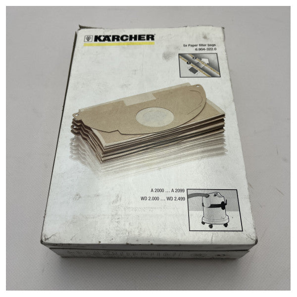 Karcher Vacuum Cleaner Bags Durable Paper Filters for Marine Use Compatible with A 2000 - WD 2499 Models