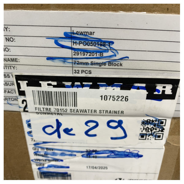 Dometic مرشح مياه البحر من النحاس البحري - 9108403041