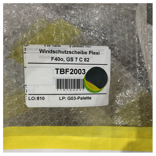 Fjord 40 Open Plexiglas Bootsscheibe 2130 x 1280 x 10 mm - TBF2003