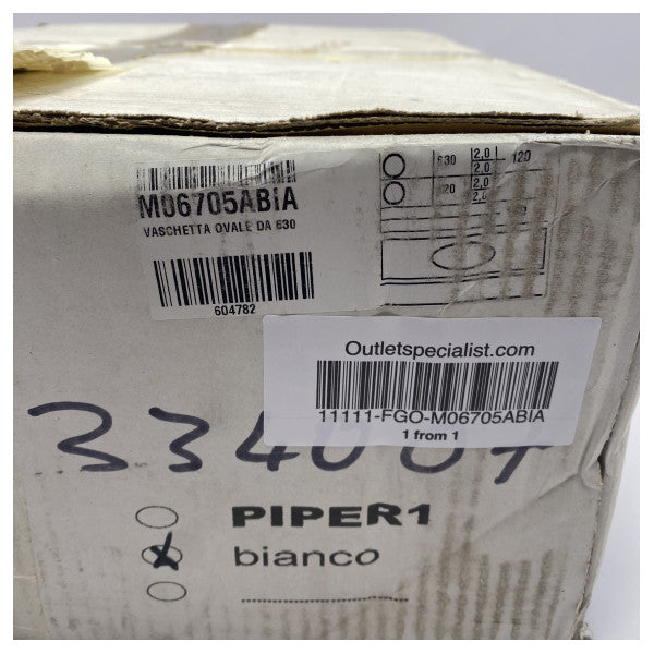 Durable Marine Oval Sink Antonio Lupi Piper - White Ceramic Basin for Boats and Wet Environments - M06705ABIA