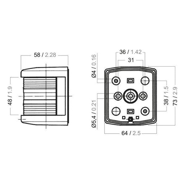 Luz de navegação de bombordo Aqua Signal série 25 VERMELHO | preto - 3520202000