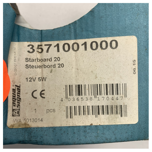 Nawigacyjne oświetlenie LED prawej burty Aqua Signal serii 20 - 3571001000