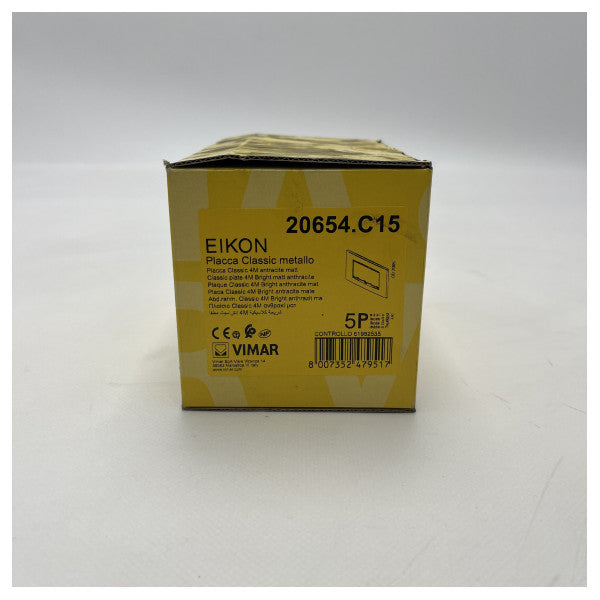 Vimar Eikon Classic 4M Μεταλλική πλάκα κάλυψης Ματ Ανθρακί - Ανθεκτική πρόσοψη διακόπτη και πρίζας Marine-Grade