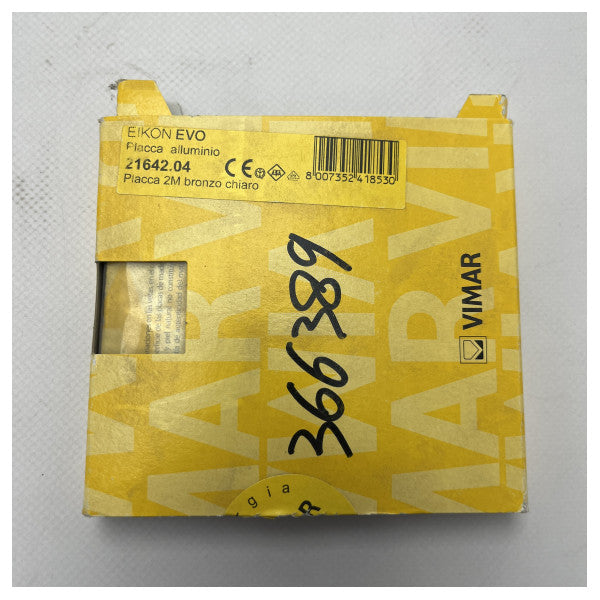 Vimar Eikon EVO 2M Bronze Aluminum Plate - Marine Grade Corrosion Resistant Cover