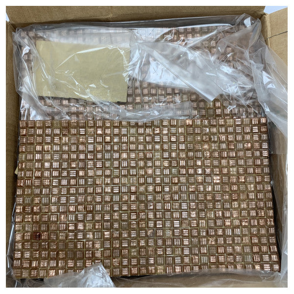 Piastrelle di mosaico di vetro Premium Bisazza GM 10x10 mm - Finitura durevole in bronzo-rame marino per aree umide e imbarcazioni