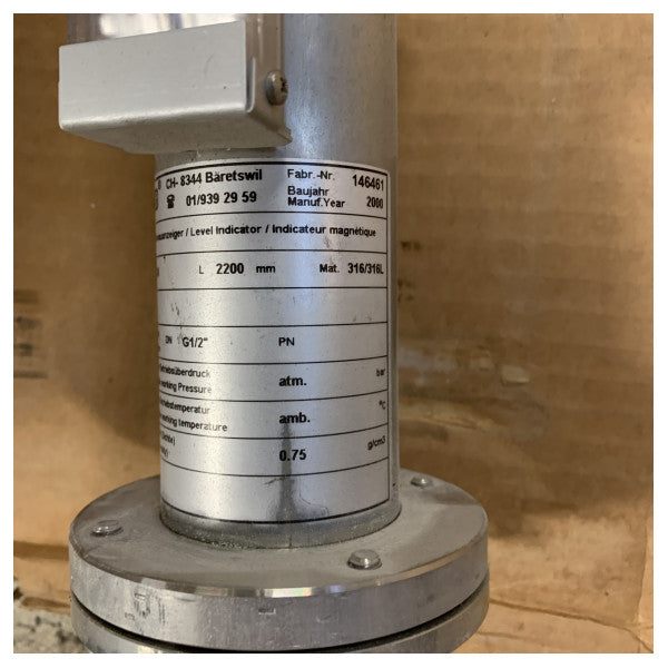 Marine Grade VEKA Visual Floater 23024/PN16 Stainless Steel Level Indicator for Tanks and Pipelines