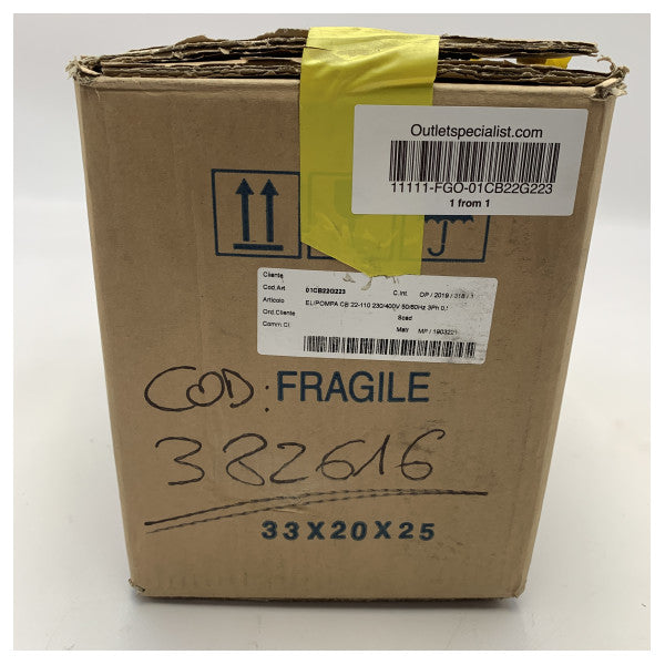 Gianneschi CB22-110 230V Pompa Ċentrifugali ta 'Kapaċità Għolja - 01CB22G223