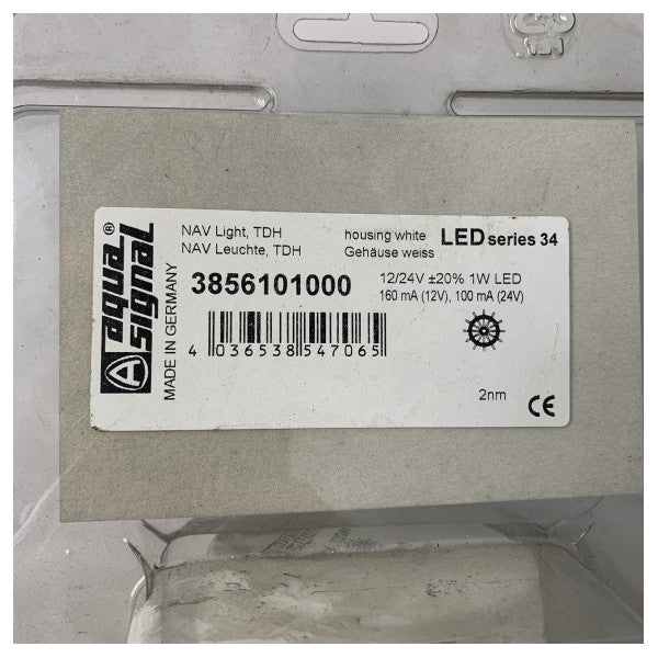 Aqua Signal série 34 Luz de navegação tricolor LED branca - 3856101000
