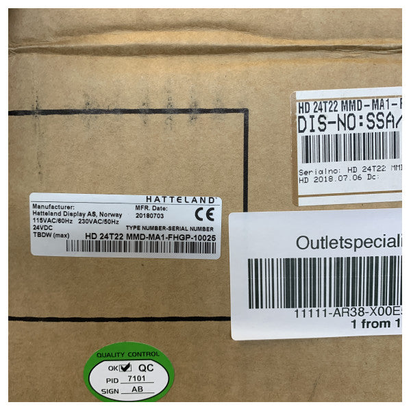 MTU Hatteland 24 инча стъклен мост за контрол на двигателя - X00E50211827