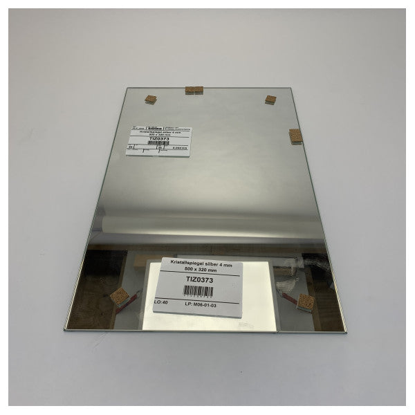 シルバーマリンミラー 500x320 mm - 耐腐食性、4mm厚、ボート&ヨット用