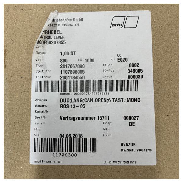 MTU Двоен морски контролен лост за двигателя с електронен панел - B00E50207855