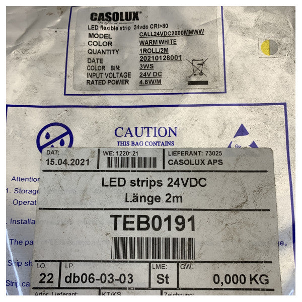 Casolux LED Strip 24V DC Varm Hvid 2m Marine Proof