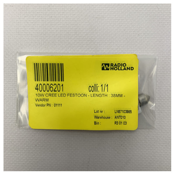 Güçlü 10W CREE LED Festoonlar - Yüksek Verimli 38mm Sıcak Beyaz Işık