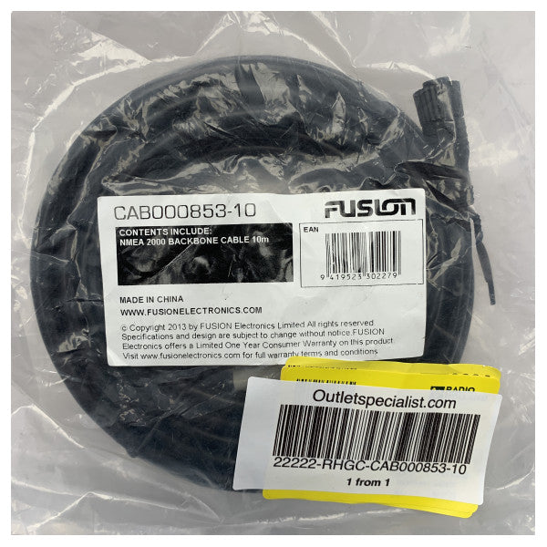 كابل العمود الفقري Fusion NMEA2000 أسود 10 م - CAB000853-10