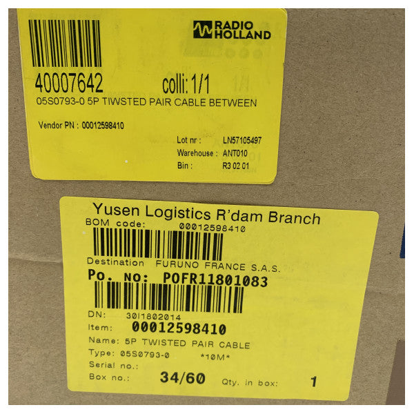 Furuno MF/HF радио 5P кабел с усукана двойка - 05S0793