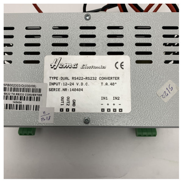 レイセオン アンシュッツ デュアル RS422 から RS232 変換器 12-24V DC