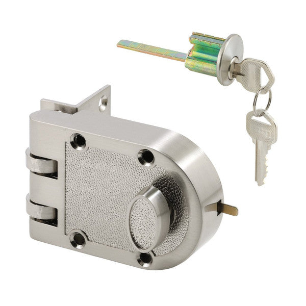 Cerradura de cilindro simple resistente Jimmy de níquel satinado - U10817