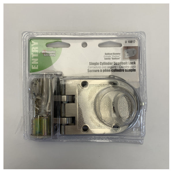 Cerradura de cilindro simple resistente Jimmy de níquel satinado - U10817