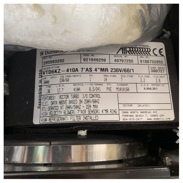 Dometic VTD6UKZ 6000 BTU marine-klimaanlæg - 9108732052