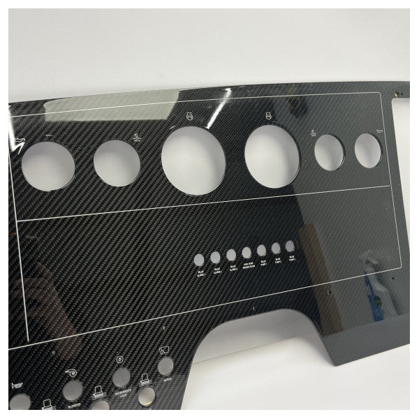 Original Riva black carbon dashboard panel for engine instruments and 12 inch plotter - 407325