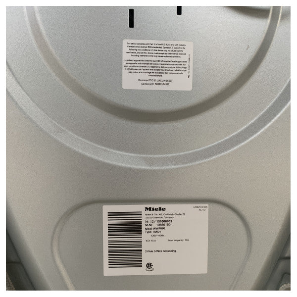 Miele WWF060 frontmatad tvättmaskin 24 tum 110V