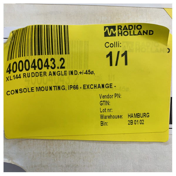 Deif XL144 Indikatur tal-Angolu tal-Kontroll 24V 45 grad