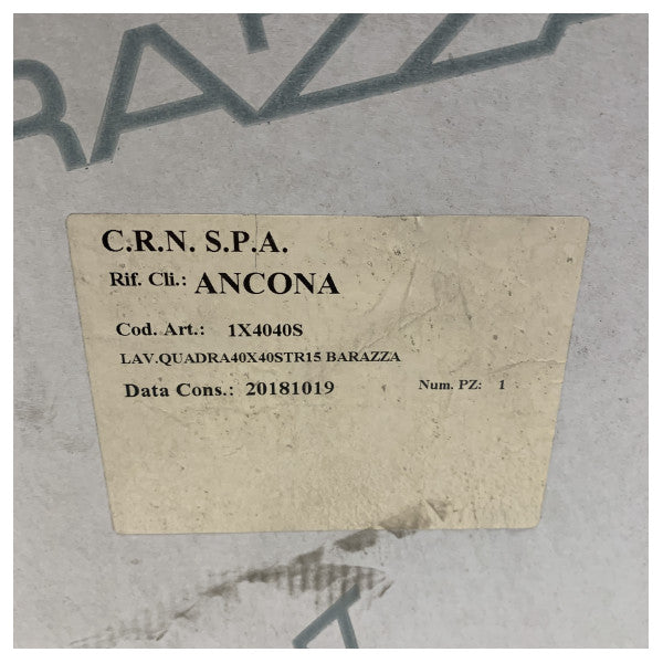 Barazza stainless steel square sink 40 x 40 softtop R.15 - 1X4040S