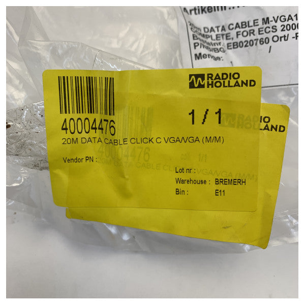 Marine VGA Data Cable for Radar Systems PL34242 20M