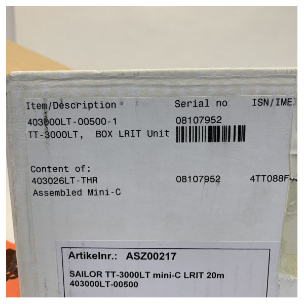 Cobham Sailor TT-3000LT Mini -C LRIT Antenna 20M Kaapelilla - TT-00-403000LT-00500