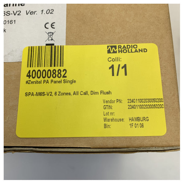 Panel sterowania Zenitel Marine PA dla statków - SPA-M6S-V2