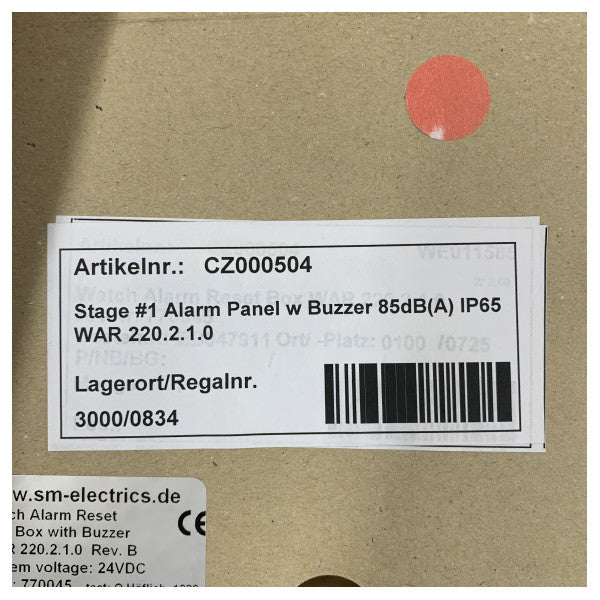 Caixa de Reset de Alarme de Relógio SM Electrics com Buzzer 24V