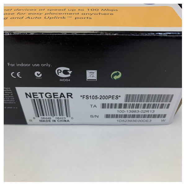 Netgear 5-θυρών 10/100 Fast Ethernet Μη Διαχειριζόμενος Διακόπτης