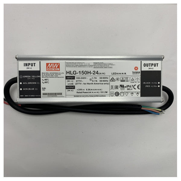 Mean Well HLG-150H-24 su geçirmez LED sürücü