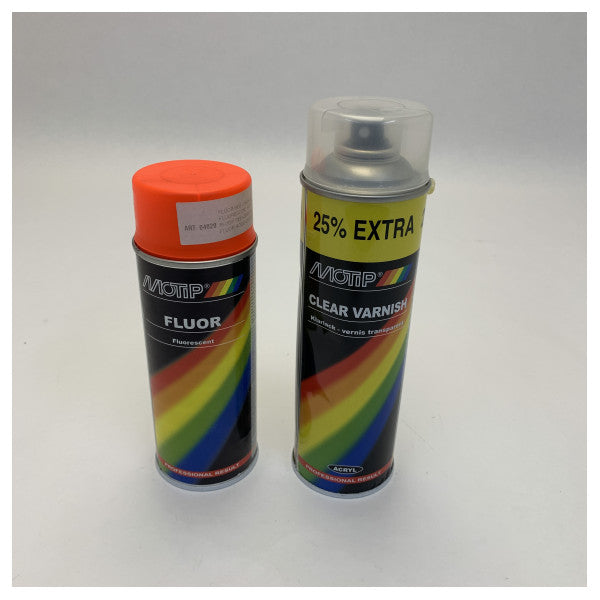 Motip Marine Spray Paint Set Fluorescent & Clear Coat - NW4000-1509